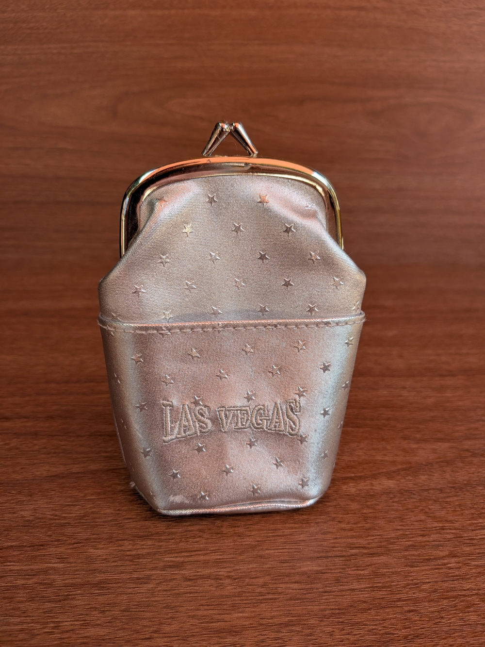 Y2K Silver Las Vegas Kiss Lock Mini Purse Coin Wallet